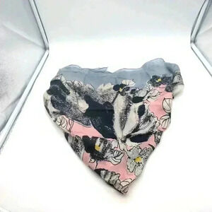 Vintage 30 in black gray and pink scarf